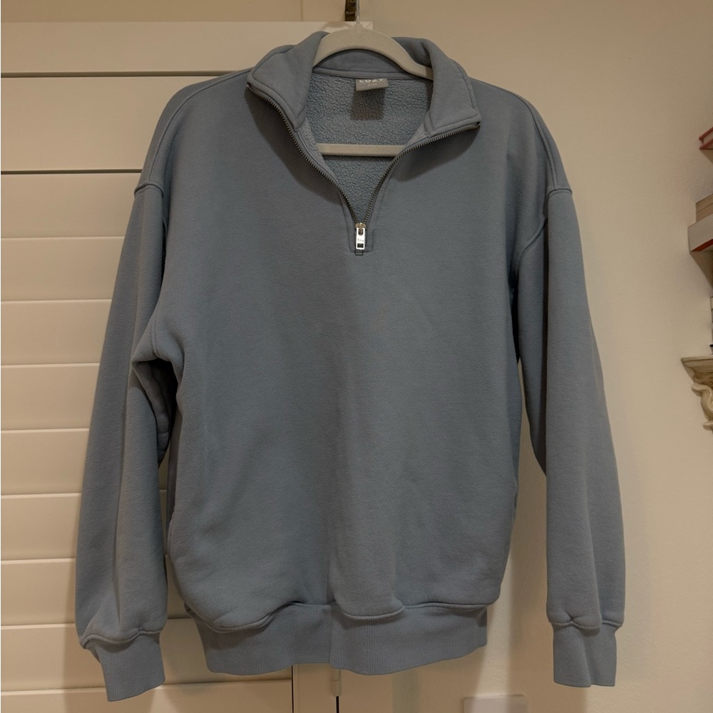 Aritzia Tna blue Half-Zip Sweater